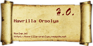 Havrilla Orsolya névjegykártya